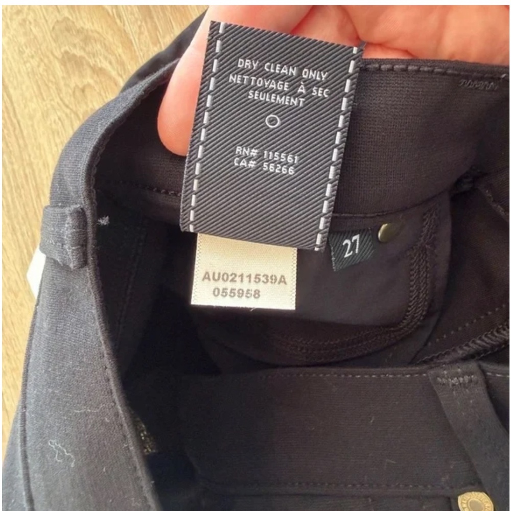 7 FOR ALL MANKIND Double Knit Skinny Pants Black Women’s Size 27 - Picture 7 of 7